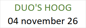 DUO Hoog 04 november 2026