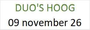 DUO Hoog 09 november 2026