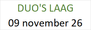 DUO Laag 09 november 2026