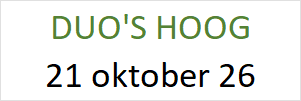 DUO Hoog 21 oktober 2026