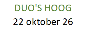 DUO Hoog 22 oktober 2026