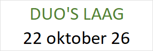 DUO Laag 22 oktober 2026