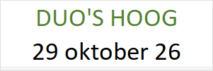 DUO Hoog 29 oktober 2026